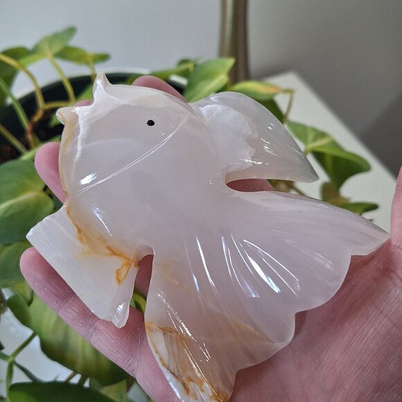 Vintage Carved Onyx Koi Fish Sculpture stone marble figurine - Picture 2 of 3